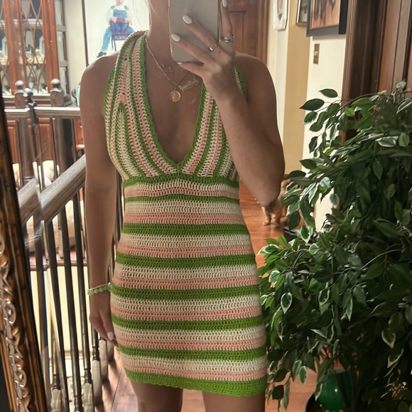 beginning boutique crochet dress Club Exx Cutout O Ring Bodycon Mini Dress